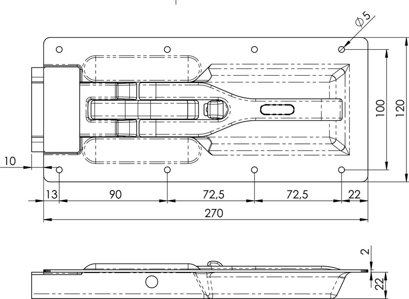 Einbauspannverschluss Record H208 ohne T-Stück