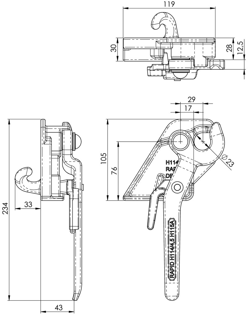 Pendelverschluss Rapid H114/4,5