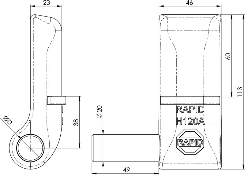 Scharnier Rapid H120A
